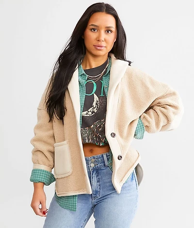 Pieced Sherpa Shacket