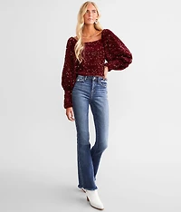 Sequin Velvet Cropped Top