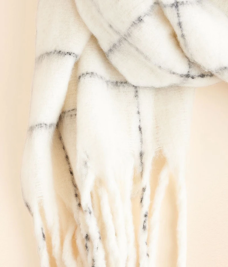 Window Pane Fringe Scarf