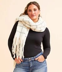 Window Pane Fringe Scarf