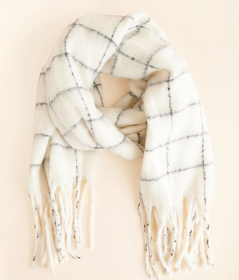 Window Pane Fringe Scarf