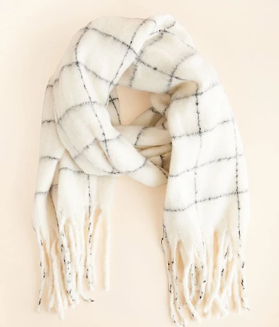 Window Pane Fringe Scarf