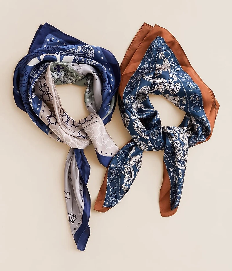 2 Pack Paisley Fashion Scarf Set