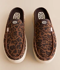Austin Lift Leopard Leather Mule Shoe
