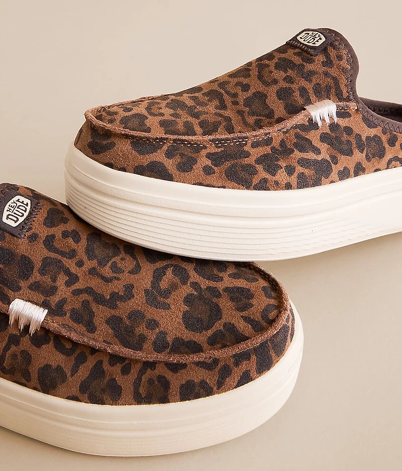 Austin Lift Leopard Leather Mule Shoe