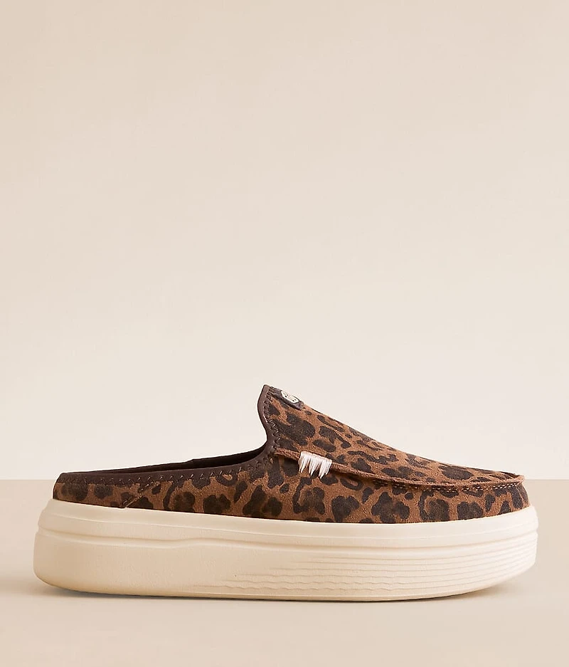 Austin Lift Leopard Leather Mule Shoe