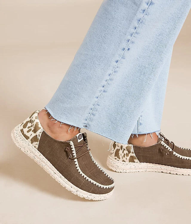 Jungle Beige Hey Dude Wendy Jungle Cheetah Hey Dude Wendy Patchwork Java  Leopard Women Slip On Loafer Size 11