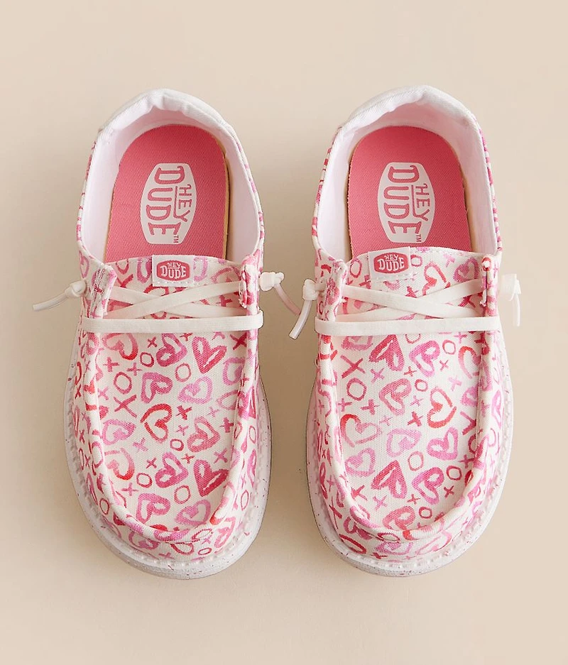 Girls - Wendy Y Watercolor Hearts Shoe