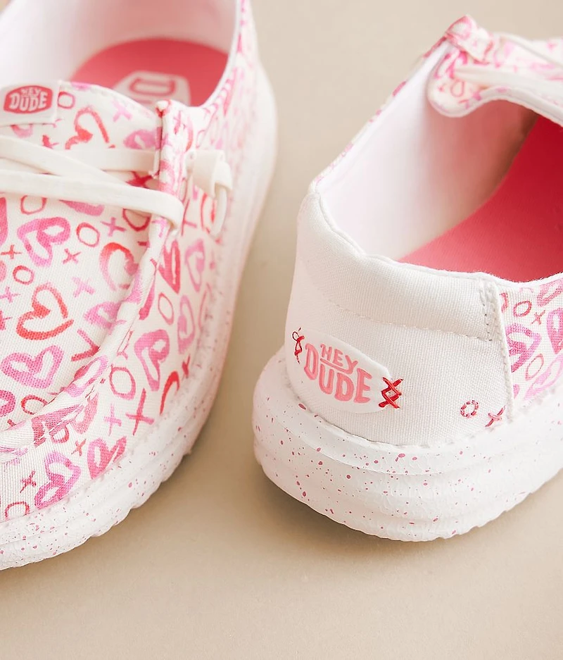 Girls - Wendy Y Watercolor Hearts Shoe