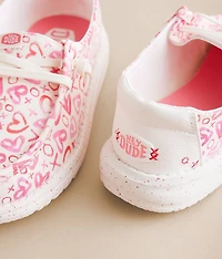 Girls - Wendy Y Watercolor Hearts Shoe
