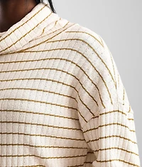 Striped Cowl Neck Top