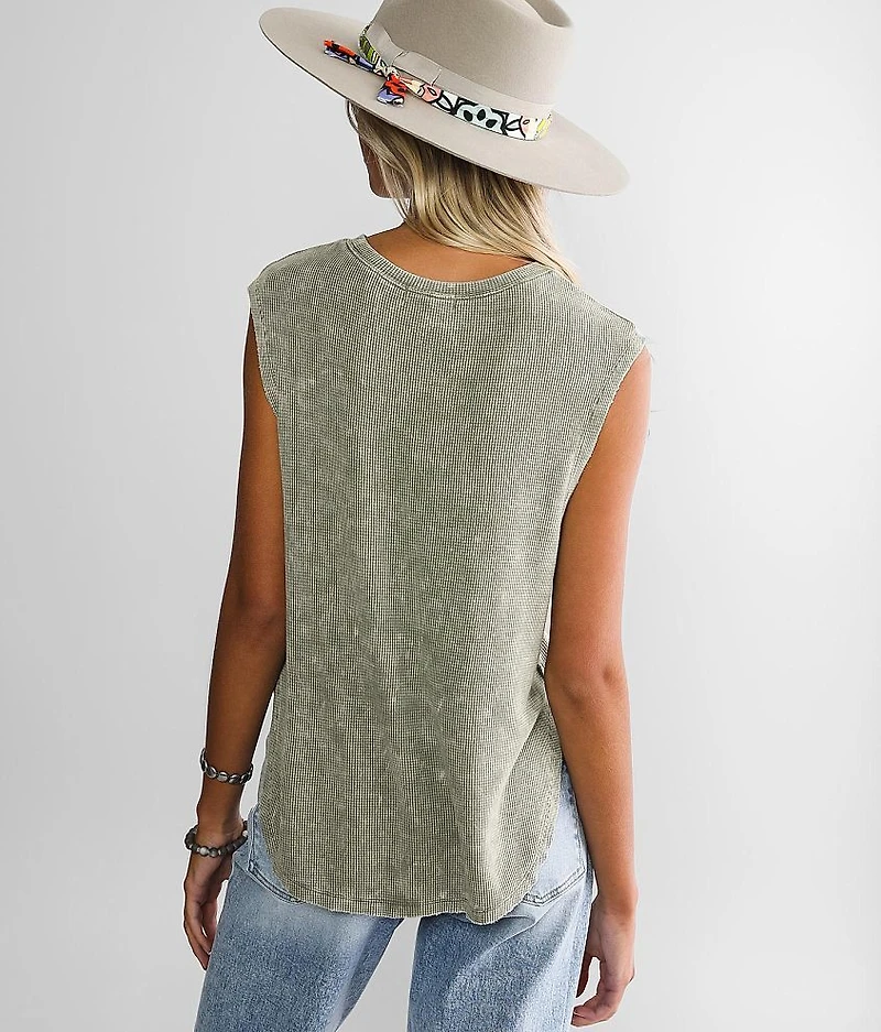 Waffle Knit Muscle Tank Top