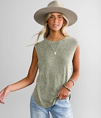 Waffle Knit Muscle Tank Top