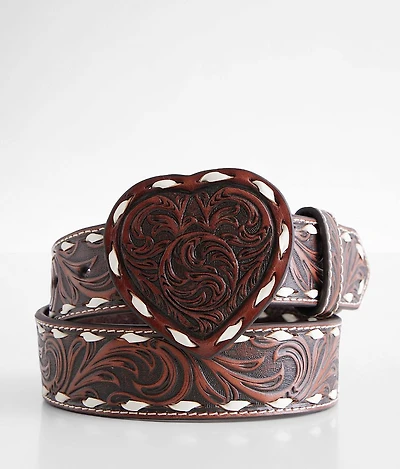 Western Heart Leather Belt