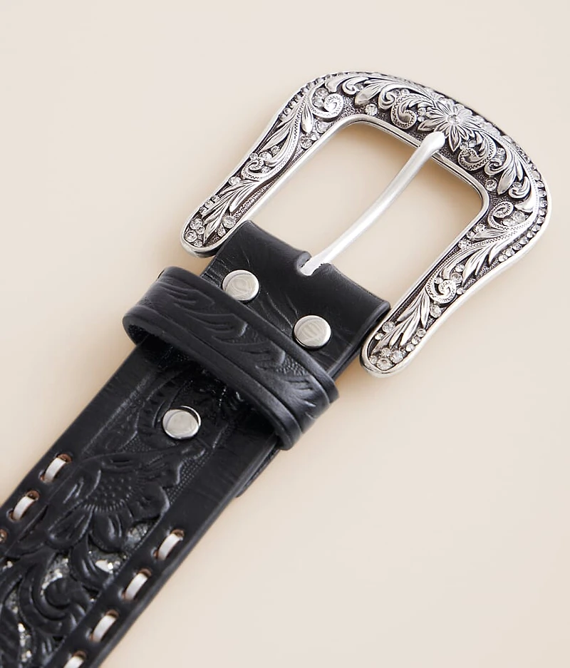 Tooled Leather Western Belt
