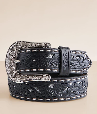 Tooled Leather Western Belt
