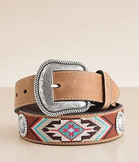 Southwestern Conch Leather Belt