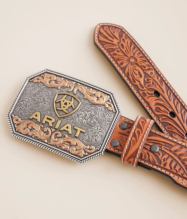 Tooled Leather Belt