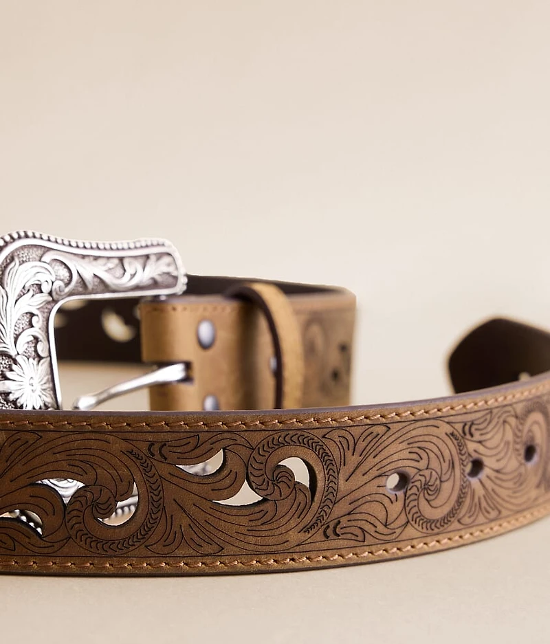 Paisley Scroll Leather Belt