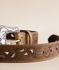 Paisley Scroll Leather Belt
