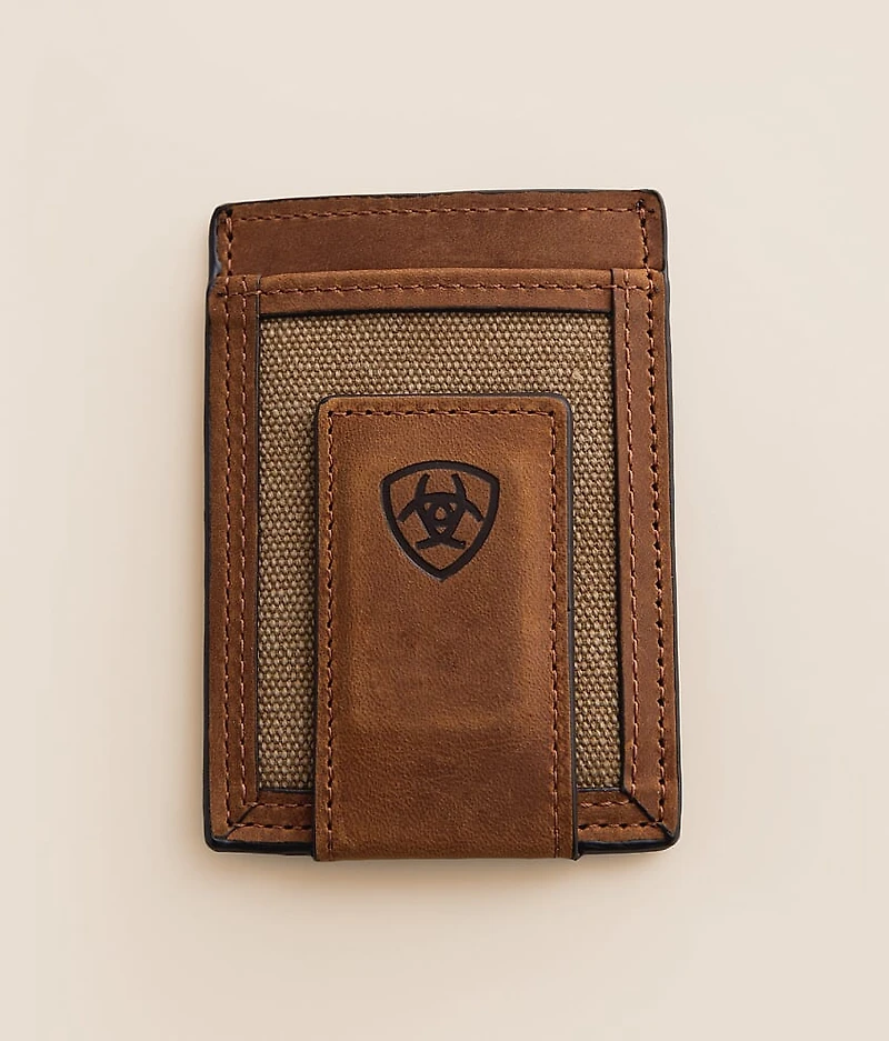 Magnetic Leather Money Clip Wallet