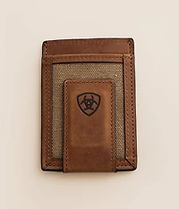 Magnetic Leather Money Clip Wallet