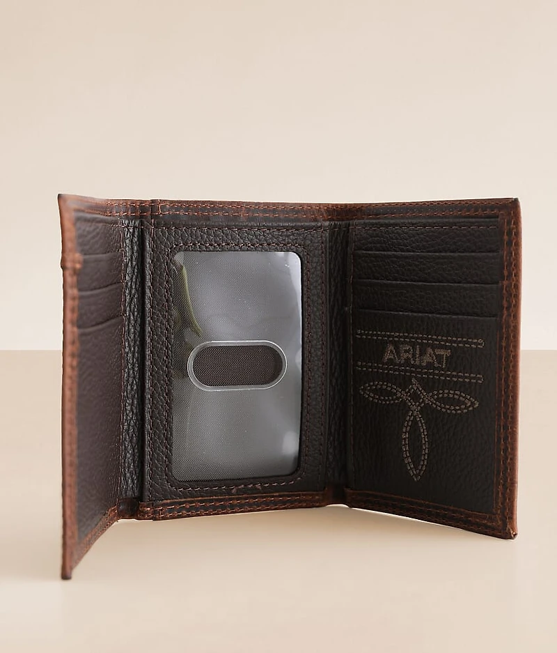 Embroidered Leather Wallet