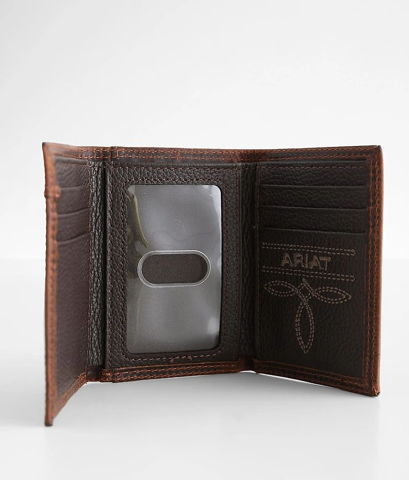 Embroidered Leather Wallet