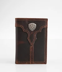 Embroidered Leather Wallet