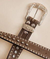 Glitz Studded Leather Belt
