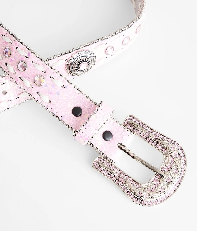 Girls - Glitter Western Leather Belt