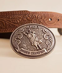 Boys - Floral Embossed Leather Belt