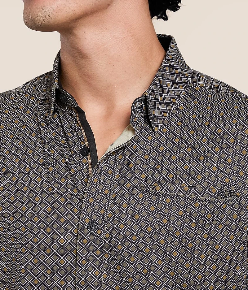 Textured Knit Athletic Performance Stretch Shirt