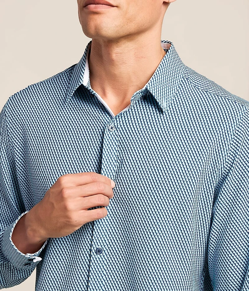 Striped Ripstop Performance Stretch Shirt