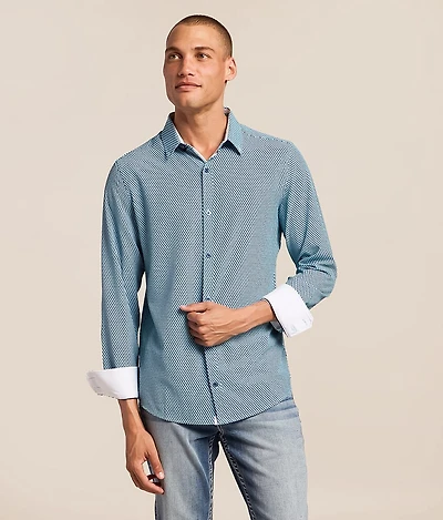 Striped Ripstop Performance Stretch Shirt