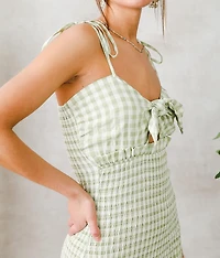 Plaid Smocked Mini Dress