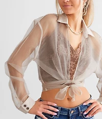 Front Tie Sheer Top