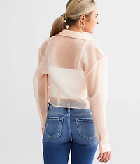 Front Tie Sheer Top