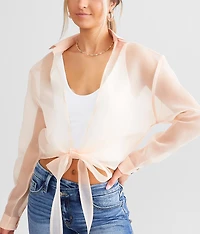 Front Tie Sheer Top