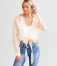 Front Tie Sheer Top