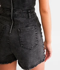 Studded Denim Romper
