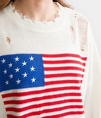 Distressed Flag Sweater