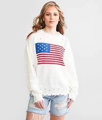 Distressed Flag Sweater