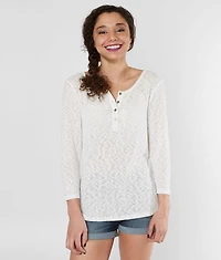 Ribbed Henley Top