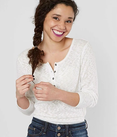 Ribbed Henley Top