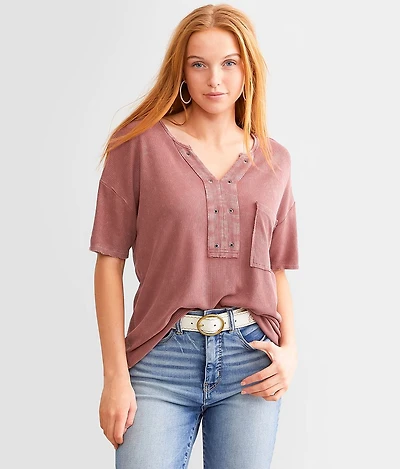 Washed Chest Pocket Top