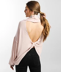 Brushed Knit Ribbed Turtleneck Top