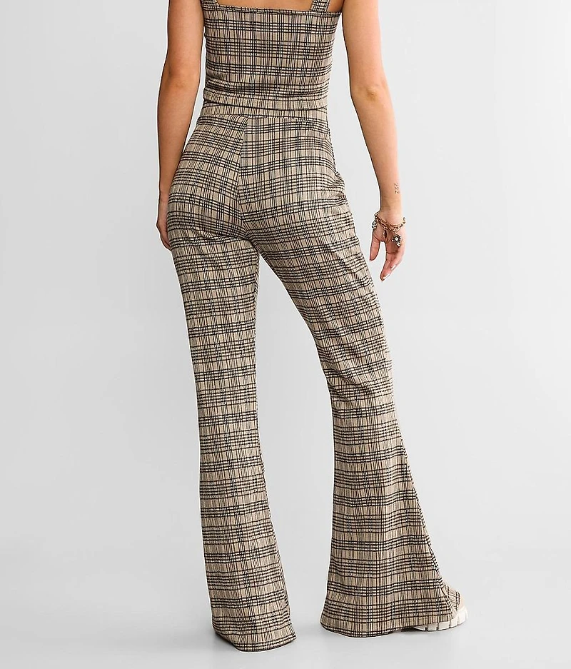 Plaid Split Flare Pant