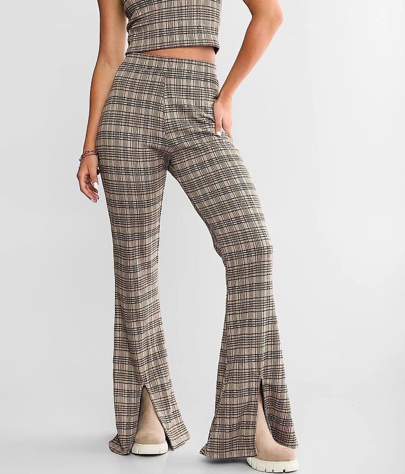 Plaid Split Flare Pant
