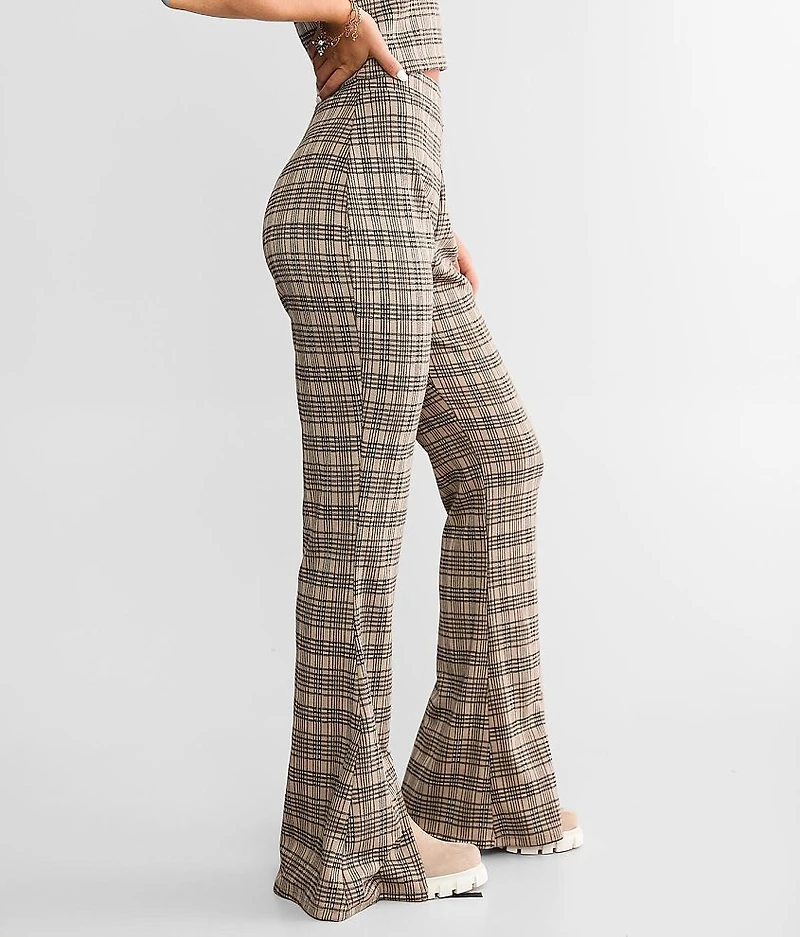 Plaid Split Flare Pant